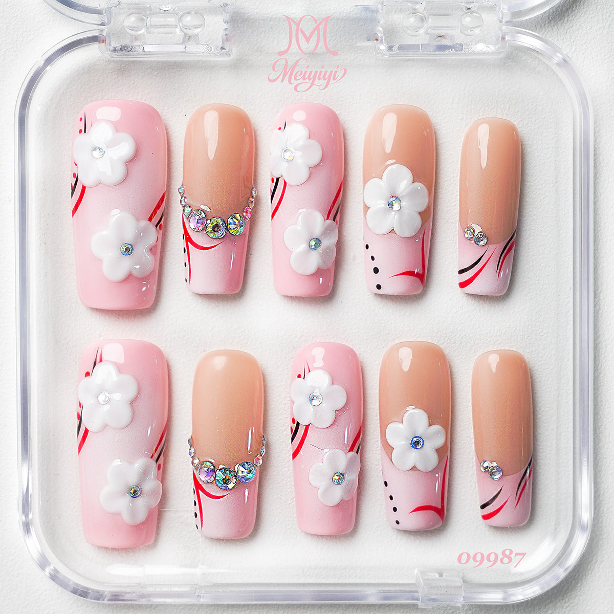 09987-MYY's designer original high-end design customized luxury hand-painted wearable nail art