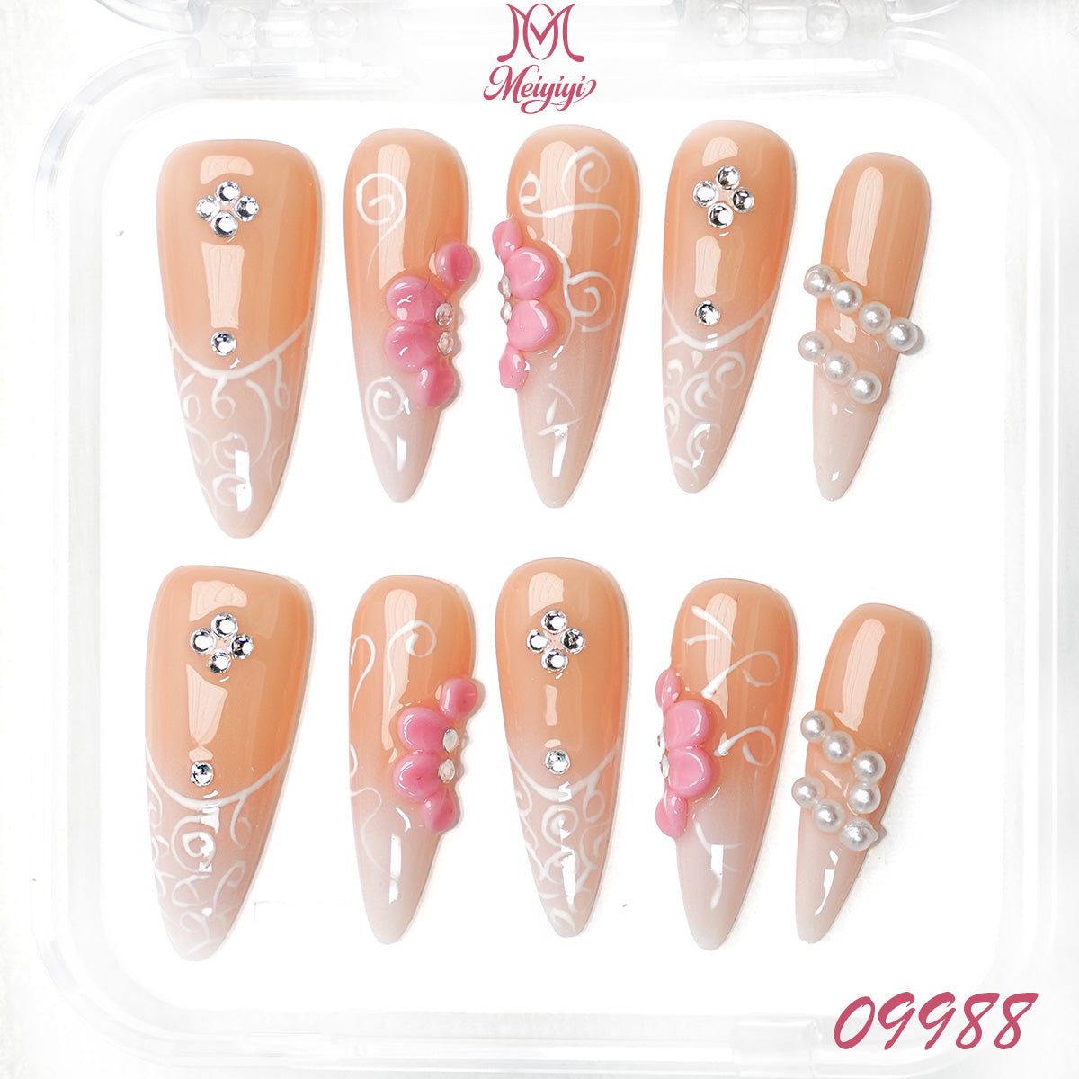 09988-MYY's designer original high-end design customized luxury hand-painted wearable nail art