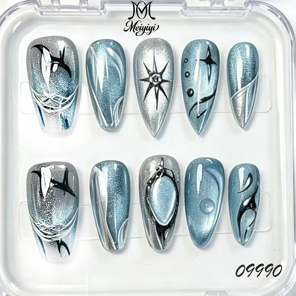 09990-MYY's designer original high-end design customized luxury hand-painted wearable nail art