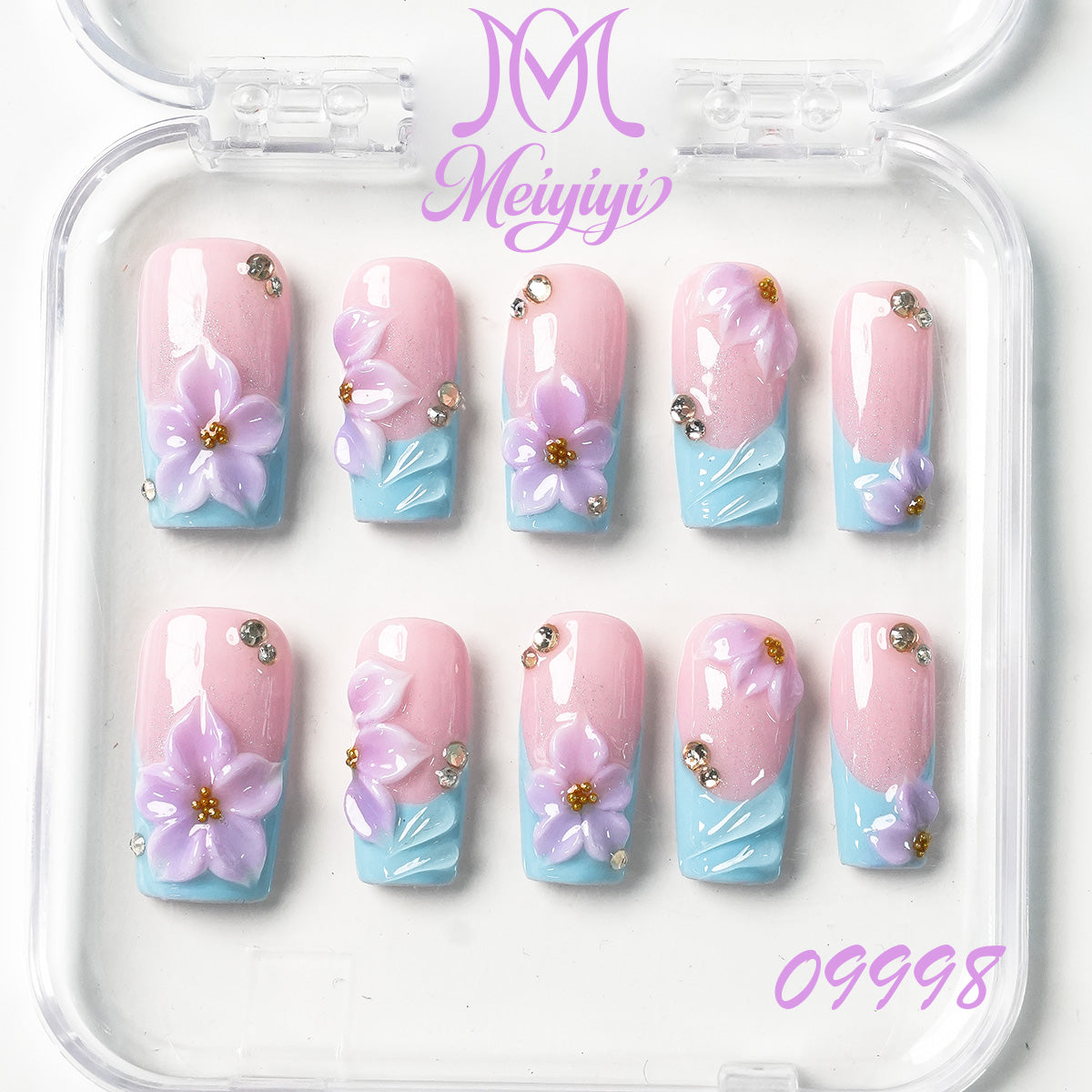 09998-MYY's designer original high-end design customized luxury hand-painted wearable nail art