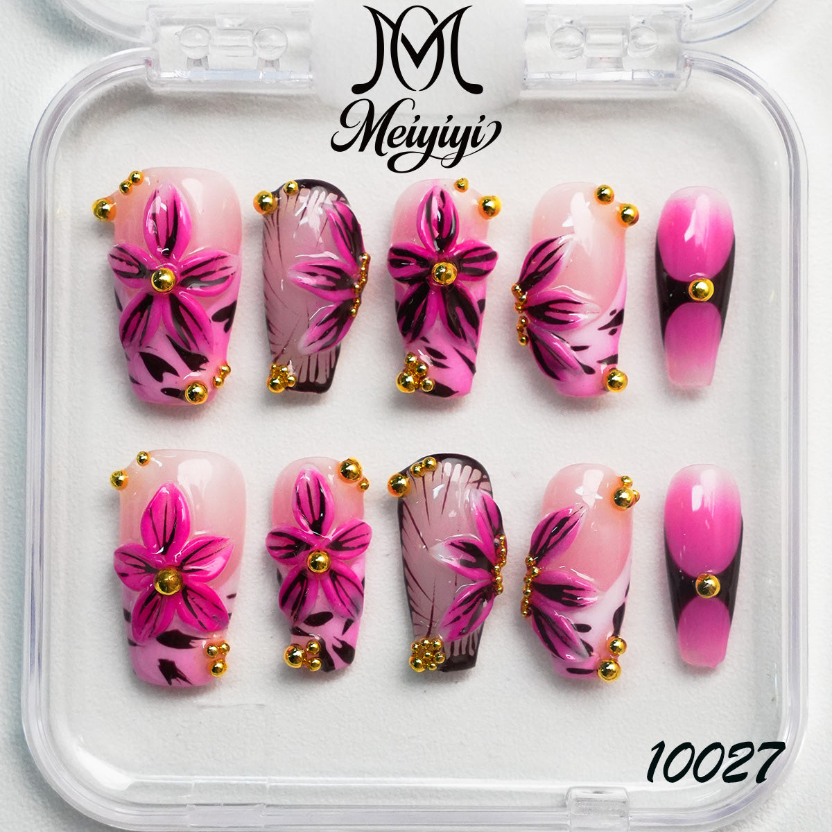 10027-MYY's designer original high-end design customized luxury hand-painted wearable nail art