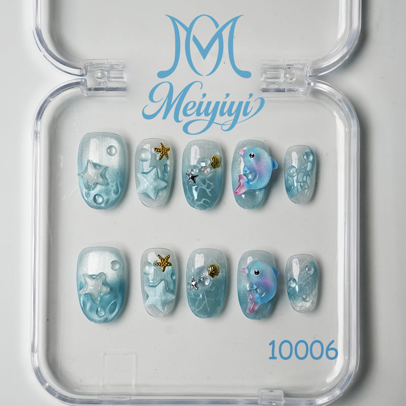 10006-MYY's designer original high-end design customized luxury hand-painted wearable nail art