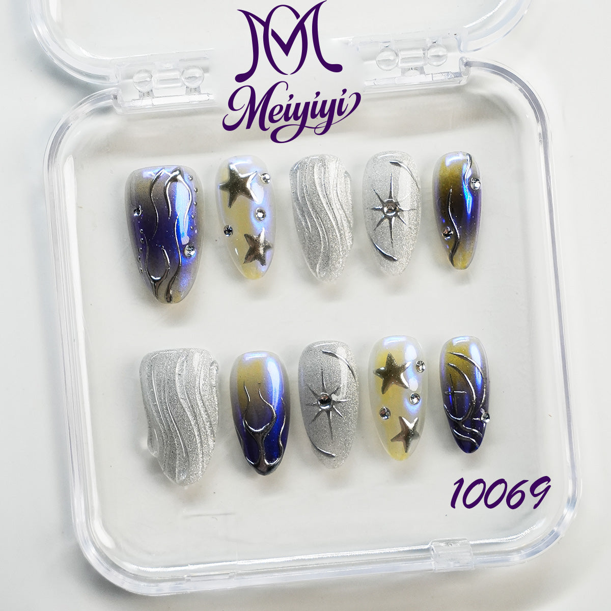 10069-MYY's designer original high-end design customized luxury hand-painted wearable nail art