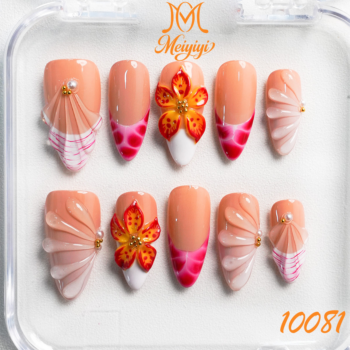 10081-MYY's designer original high-end design customized luxury hand-painted wearable nail art
