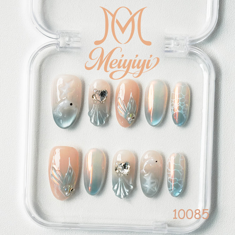 10085-MYY's designer original high-end design customized luxury hand-painted wearable nail art