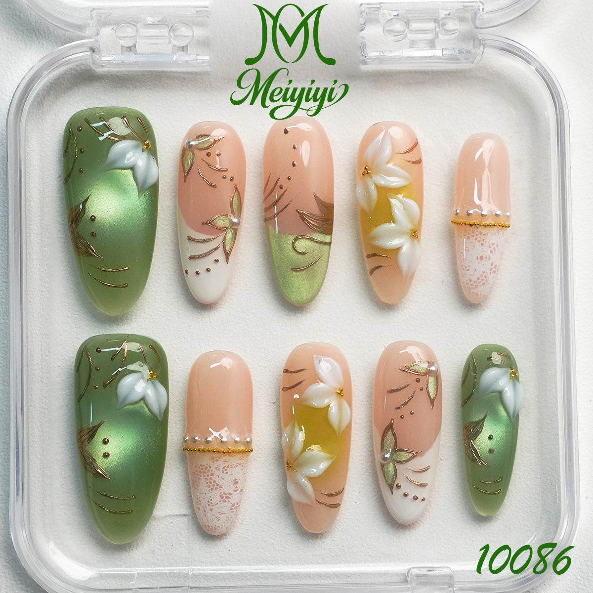 10086-MYY's designer original high-end design customized luxury hand-painted wearable nail art