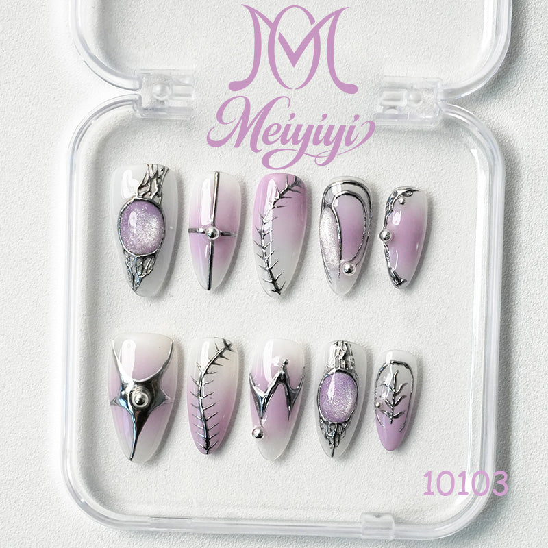 10103-MYY's designer original high-end design customized luxury hand-painted wearable nail art