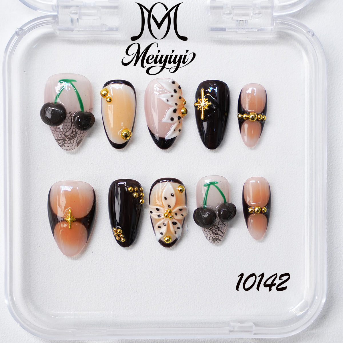 10142-MYY's designer original high-end design customized luxury hand-painted wearable nail art
