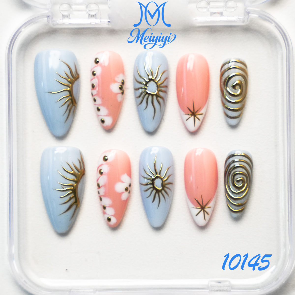 10145-MYY's designer original high-end design customized luxury hand-painted wearable nail art