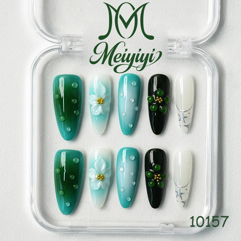 10157-MYY's designer original high-end design customized luxury hand-painted wearable nail art