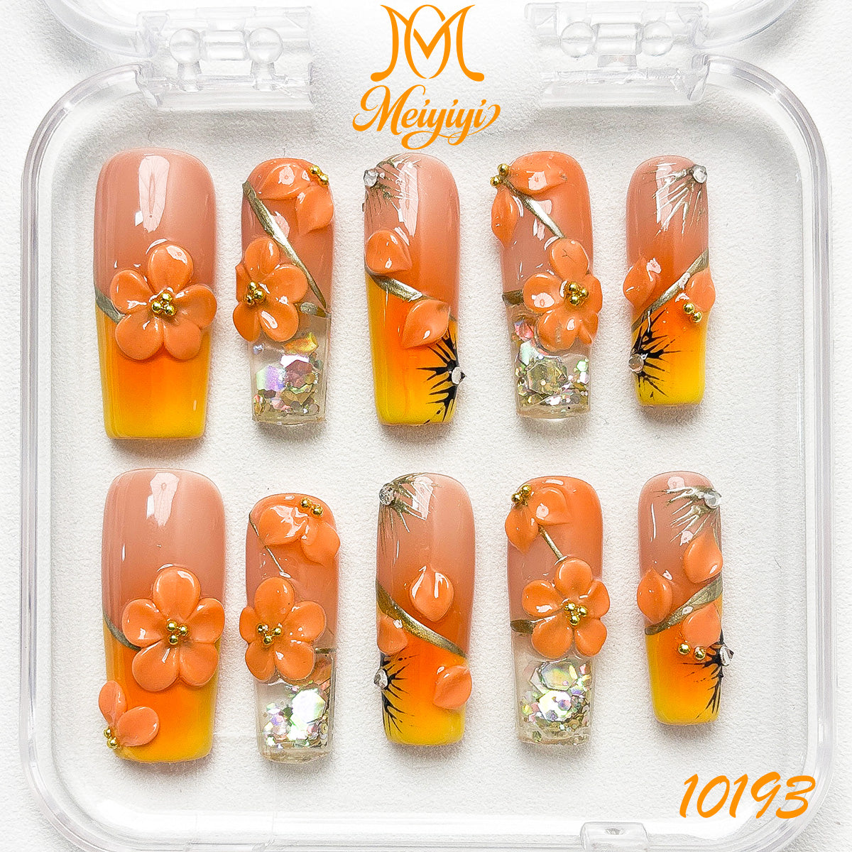 10193-MYY's designer original high-end design customized luxury hand-painted wearable nail art