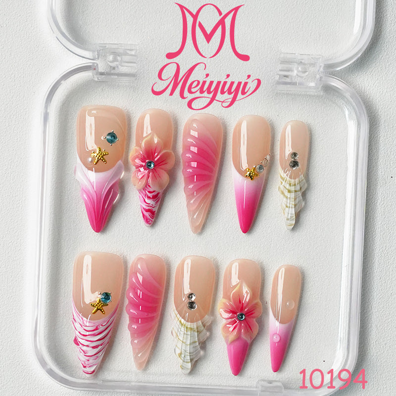 10194-MYY's designer original high-end design customized luxury hand-painted wearable nail art