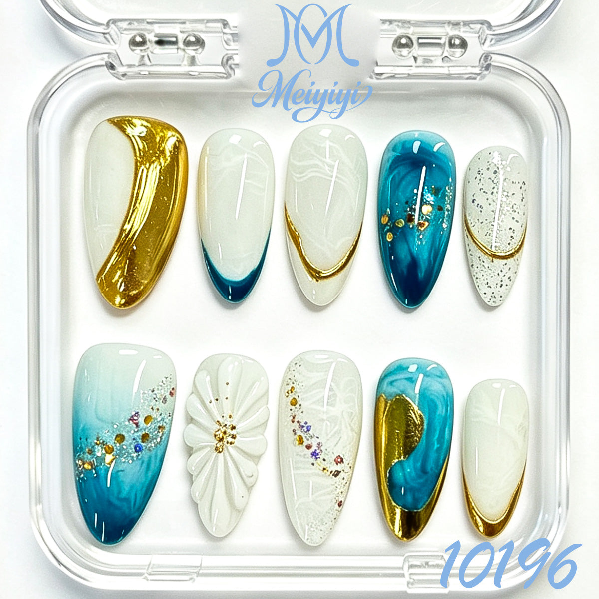 10196-MYY's designer original high-end design customized luxury hand-painted wearable nail art