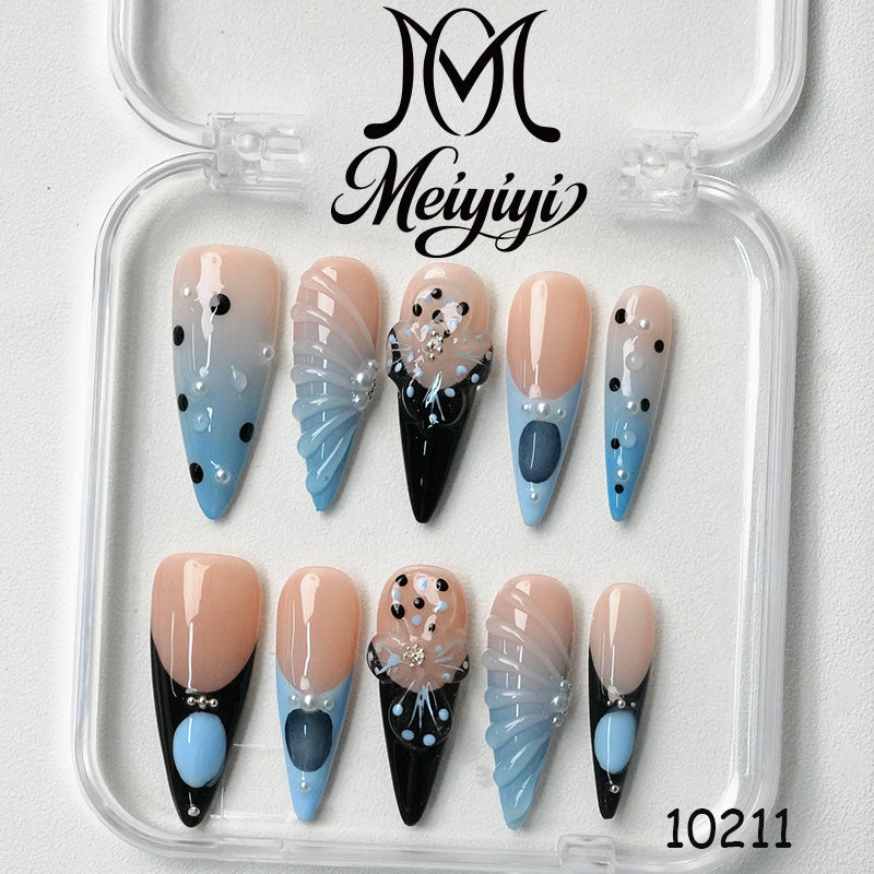 10211-MYY's designer original high-end design customized luxury hand-painted wearable nail art