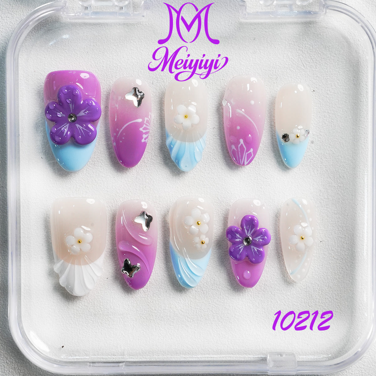 10212-MYY's designer original high-end design customized luxury hand-painted wearable nail art
