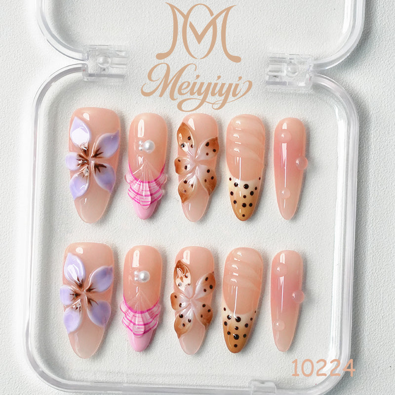 10224-MYY's designer original high-end design customized luxury hand-painted wearable nail art