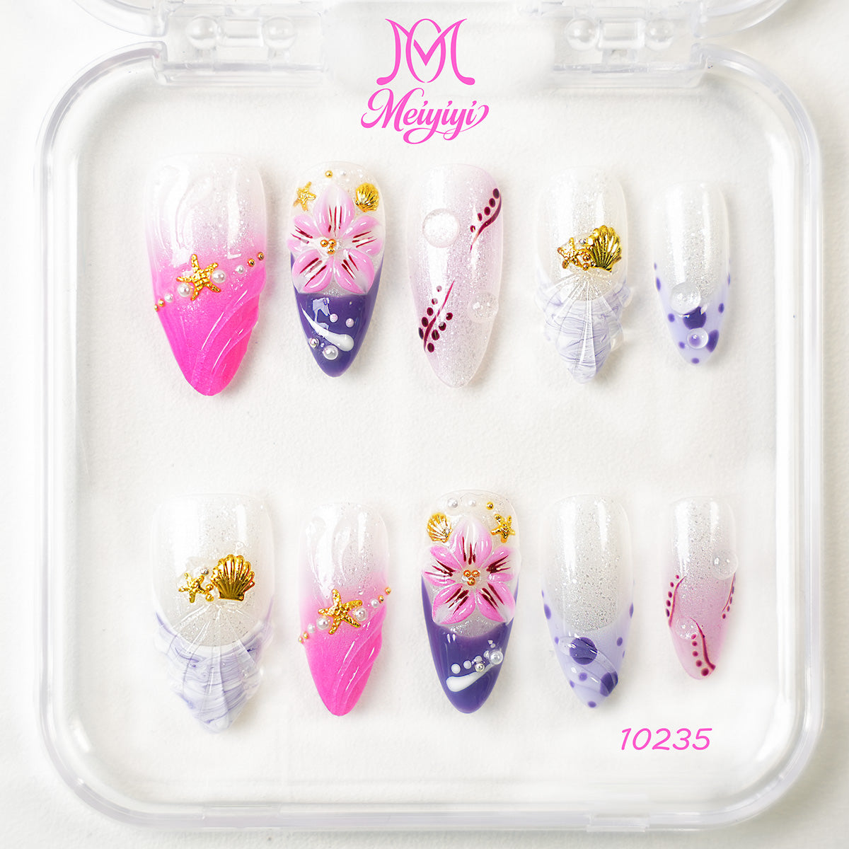 10235-MYY's designer original high-end design customized luxury hand-painted wearable nail art