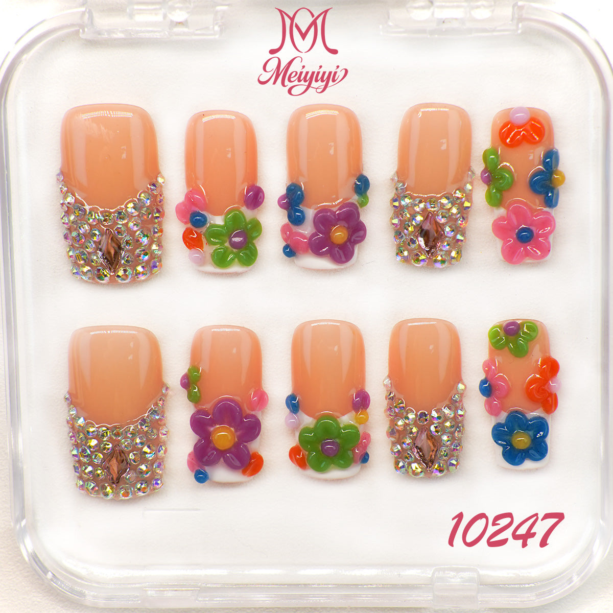 10247-MYY's designer original high-end design customized luxury hand-painted wearable nail art