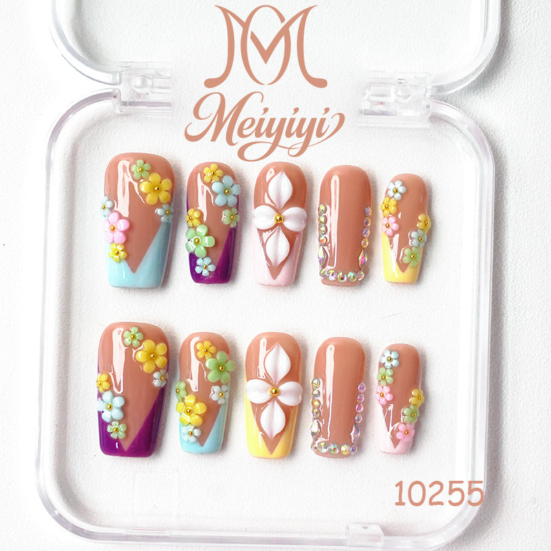 10255-MYY's designer original high-end design customized luxury hand-painted wearable nail art