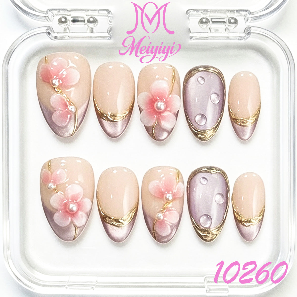 10260-MYY's designer original high-end design customized luxury hand-painted wearable nail art