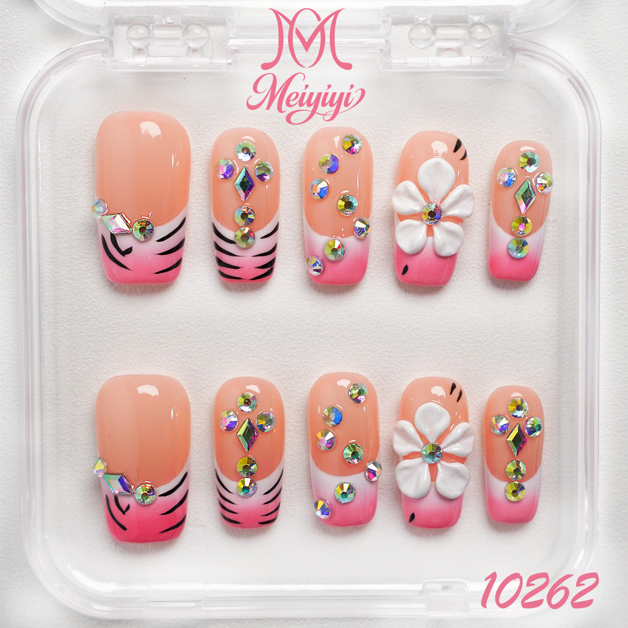 10262-MYY's designer original high-end design customized luxury hand-painted wearable nail art