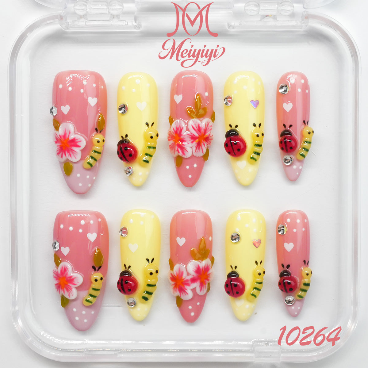 10264-MYY's designer original high-end design customized luxury hand-painted wearable nail art
