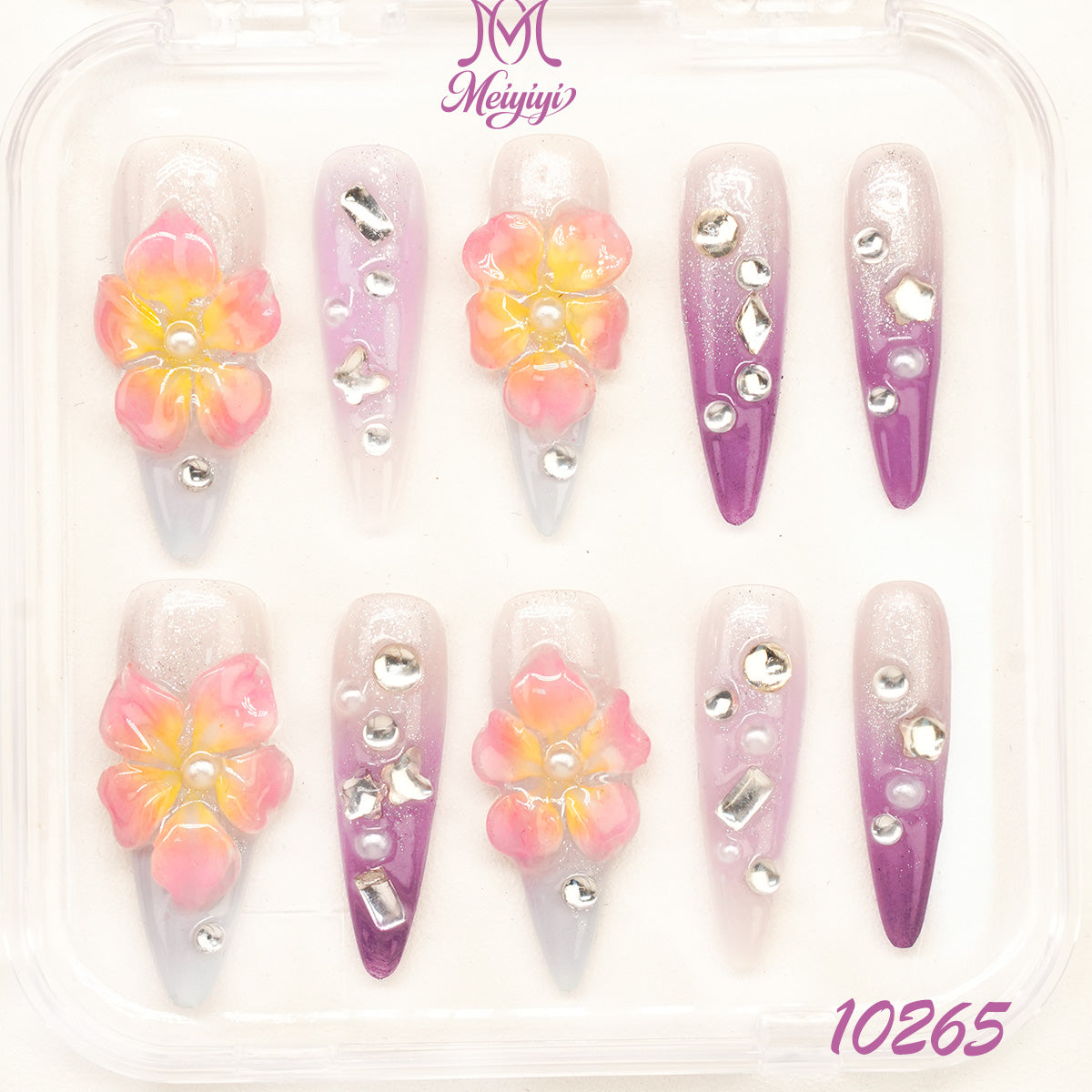 10265-MYY's designer original high-end design customized luxury hand-painted wearable nail art
