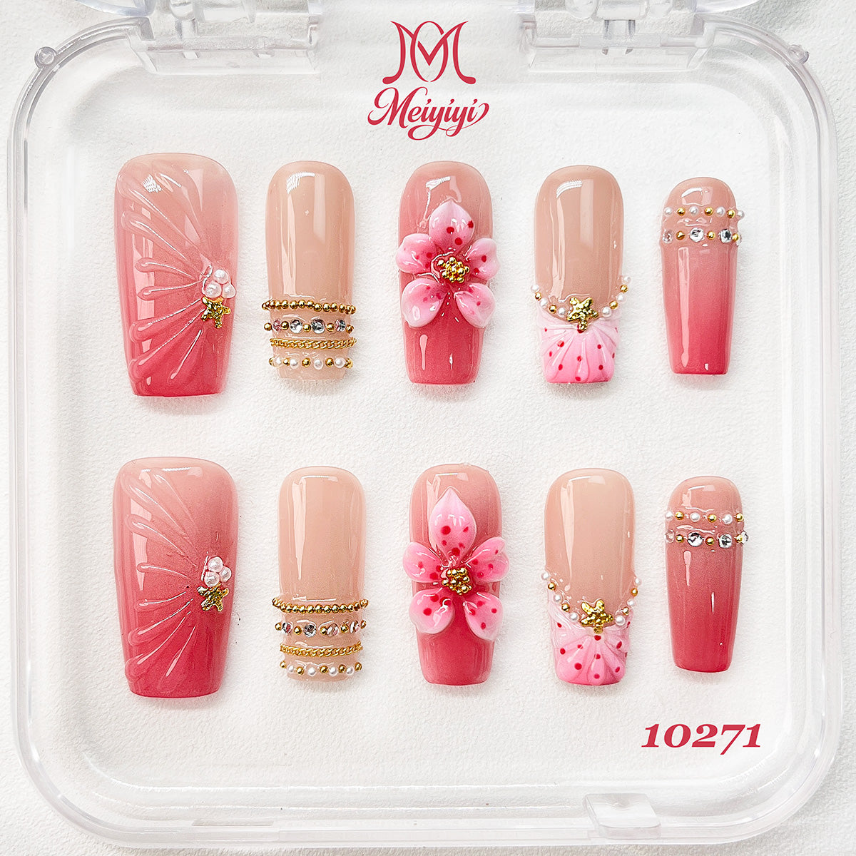 10271-MYY's designer original high-end design customized luxury hand-painted wearable nail art