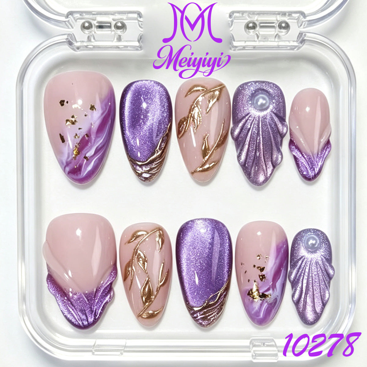 10278-MYY's designer original high-end design customized luxury hand-painted wearable nail art