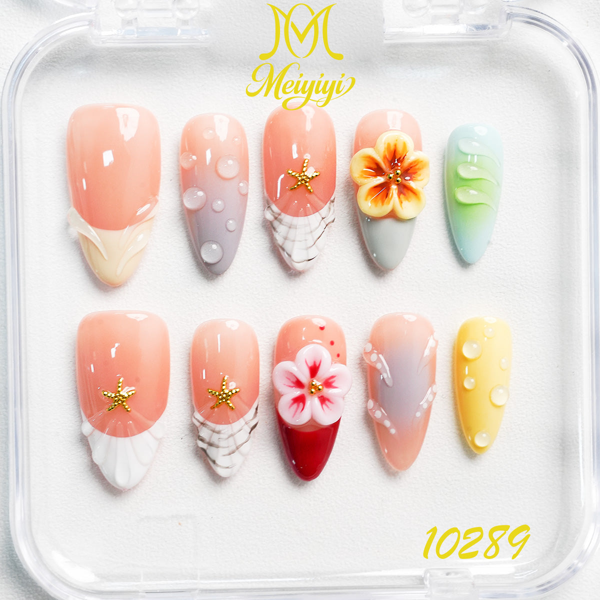 10289-MYY's designer original high-end design customized luxury hand-painted wearable nail art