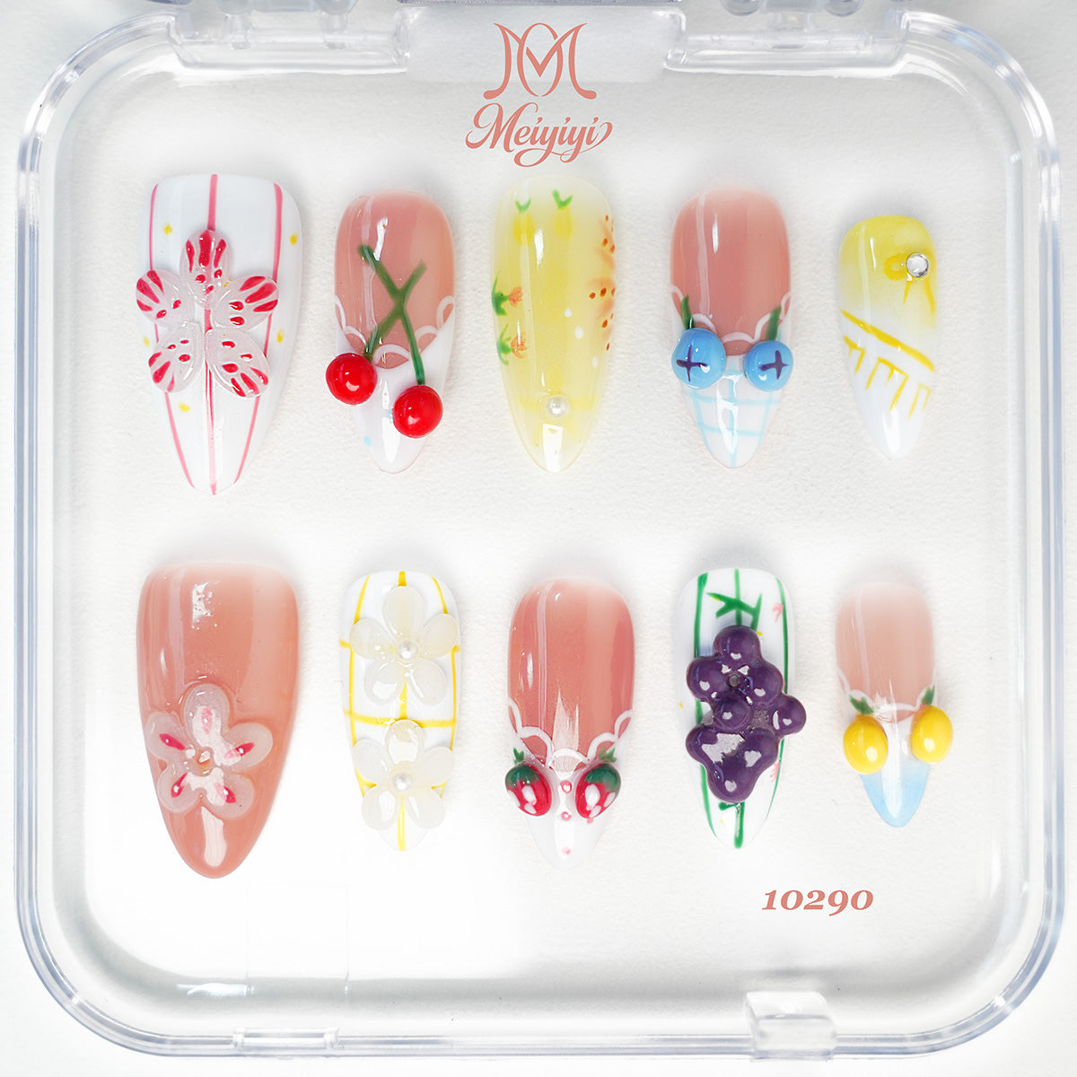 10290-MYY's designer original high-end design customized luxury hand-painted wearable nail art