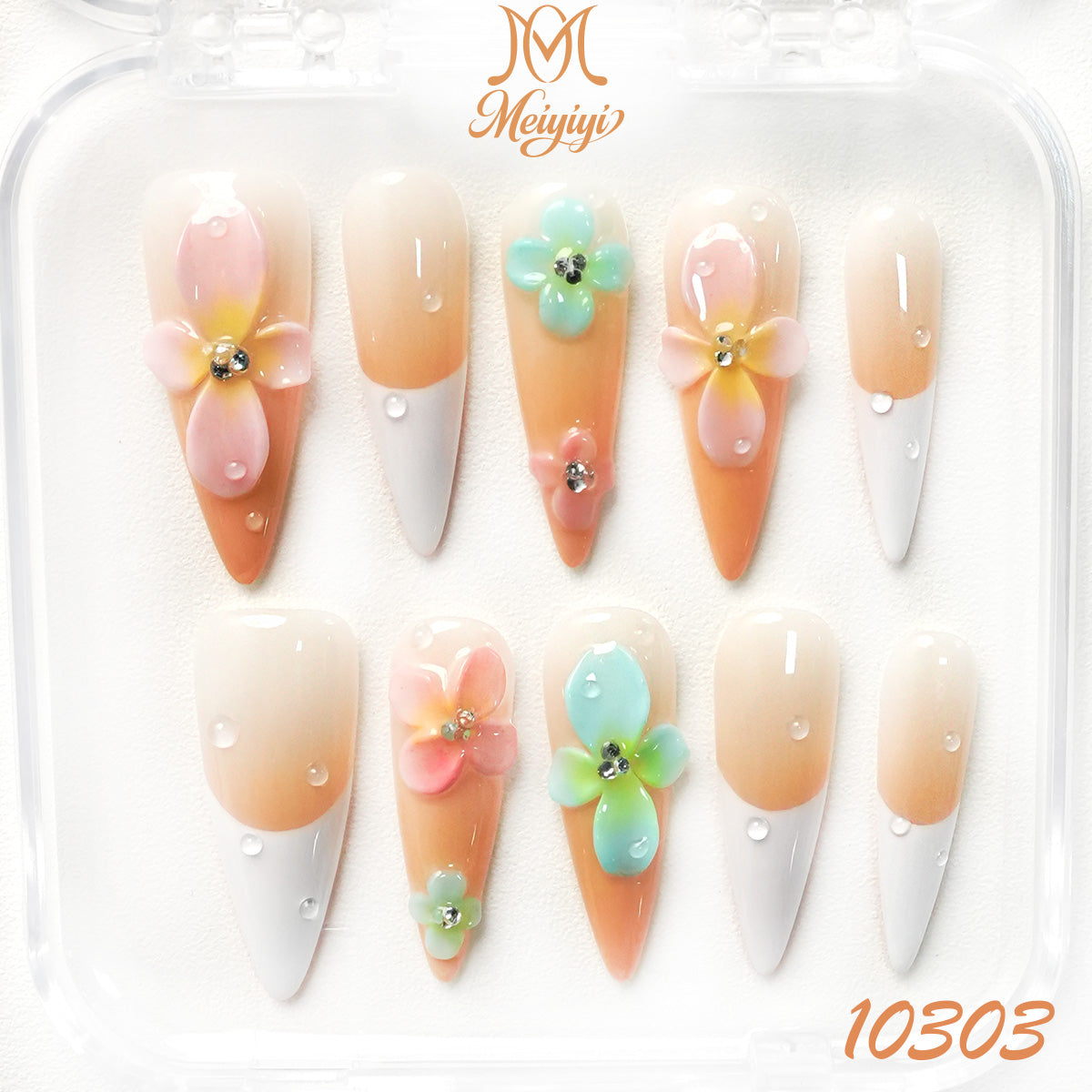 10303-MYY's designer original high-end design customized luxury hand-painted wearable nail art