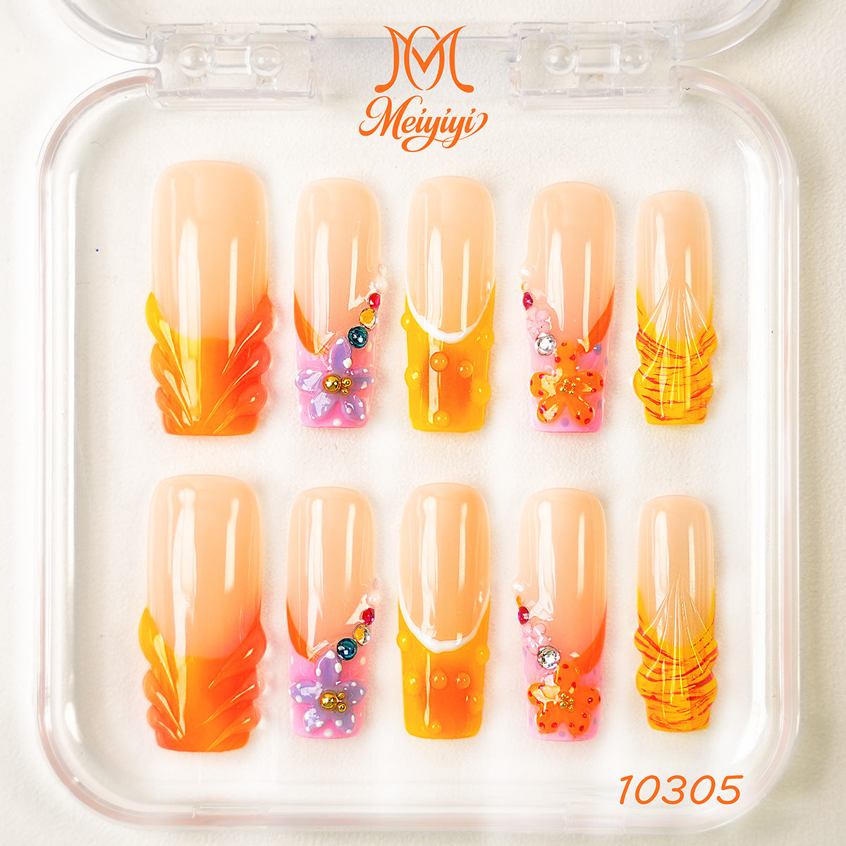 10305-MYY's designer original high-end design customized luxury hand-painted wearable nail art