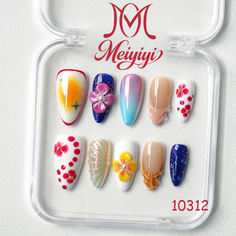 10312-MYY's designer original high-end design customized luxury hand-painted wearable nail art