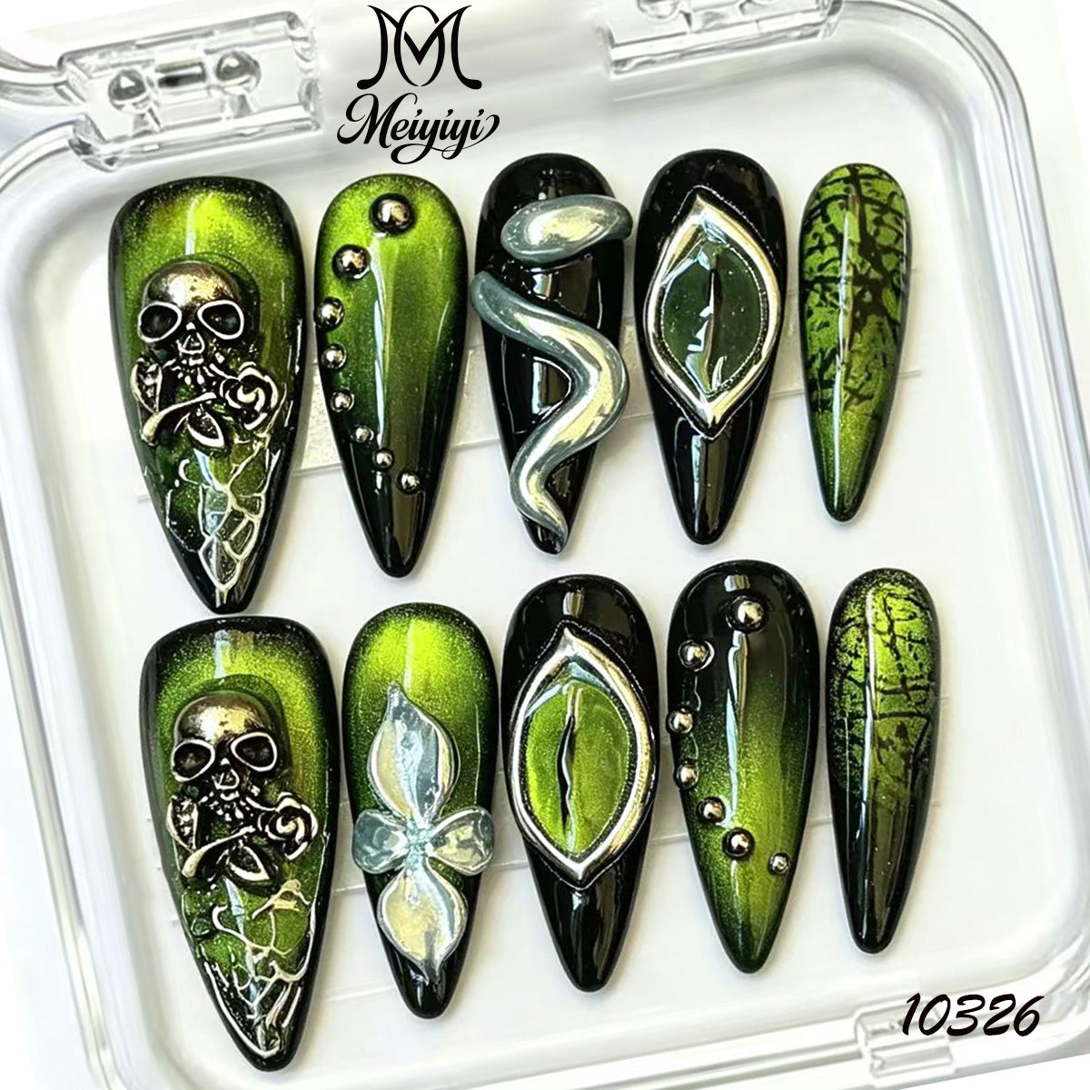 10326-MYY's designer original high-end design customized luxury hand-painted wearable nail art