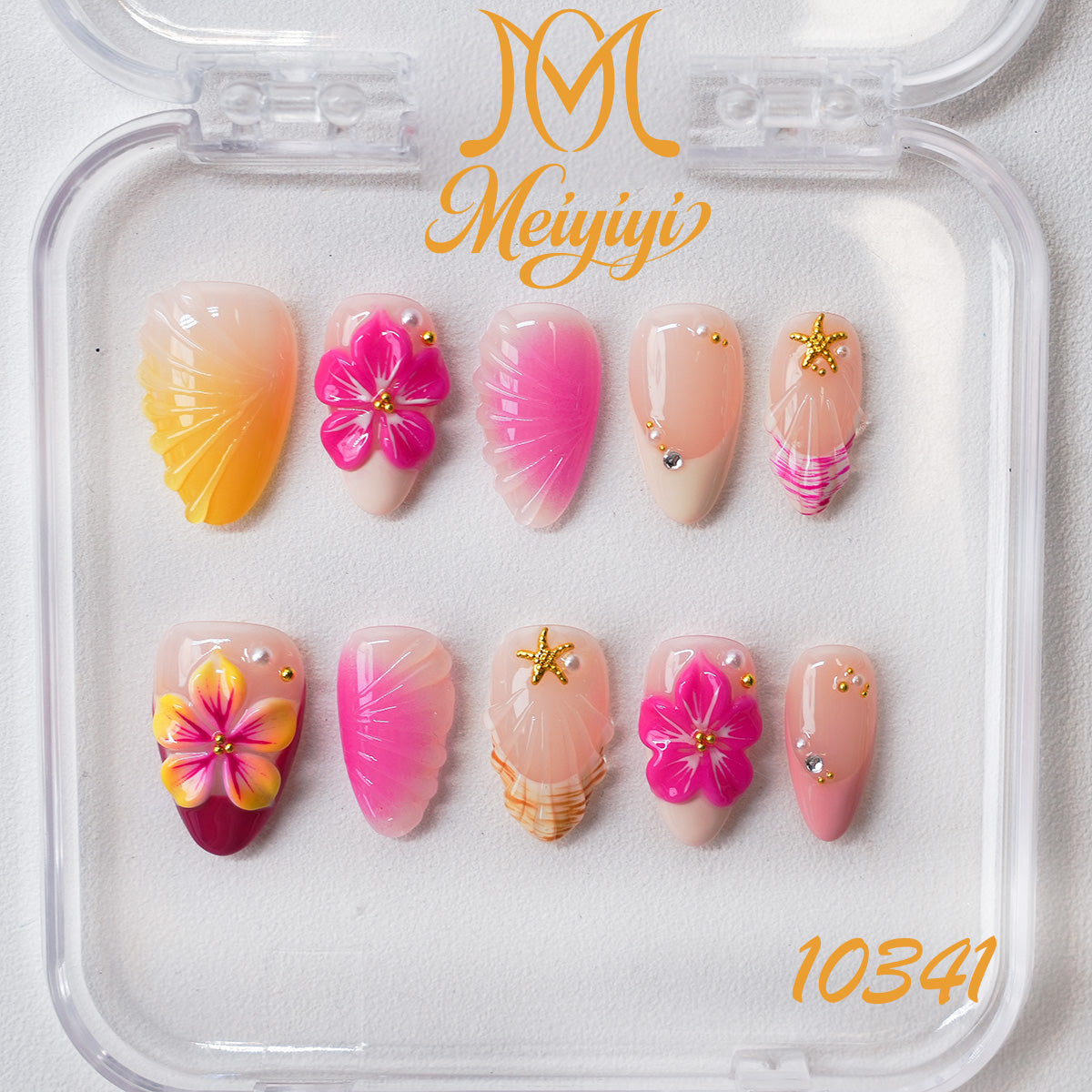 10341-MYY's designer original high-end design customized luxury hand-painted wearable nail art