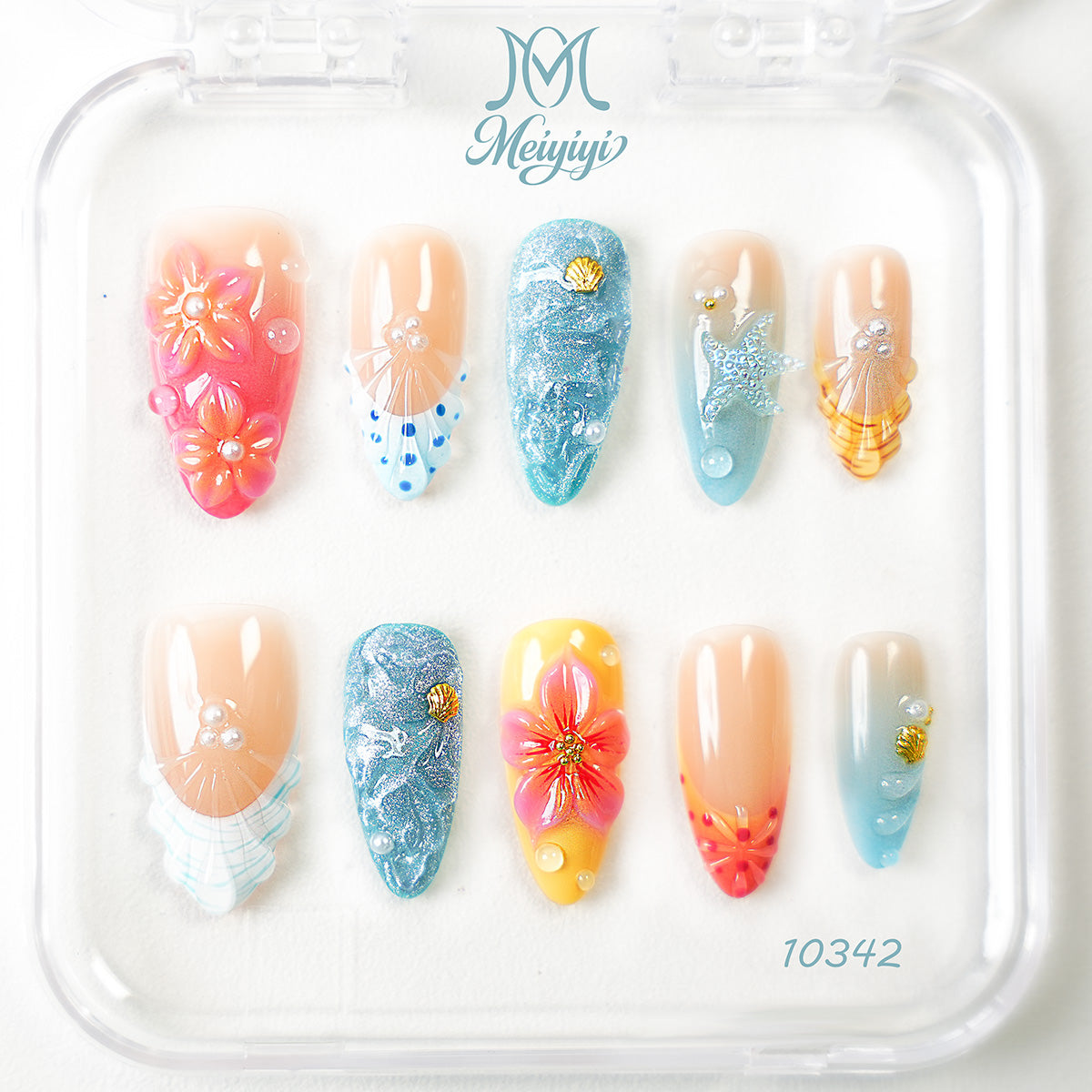 10342-MYY's designer original high-end design customized luxury hand-painted wearable nail art