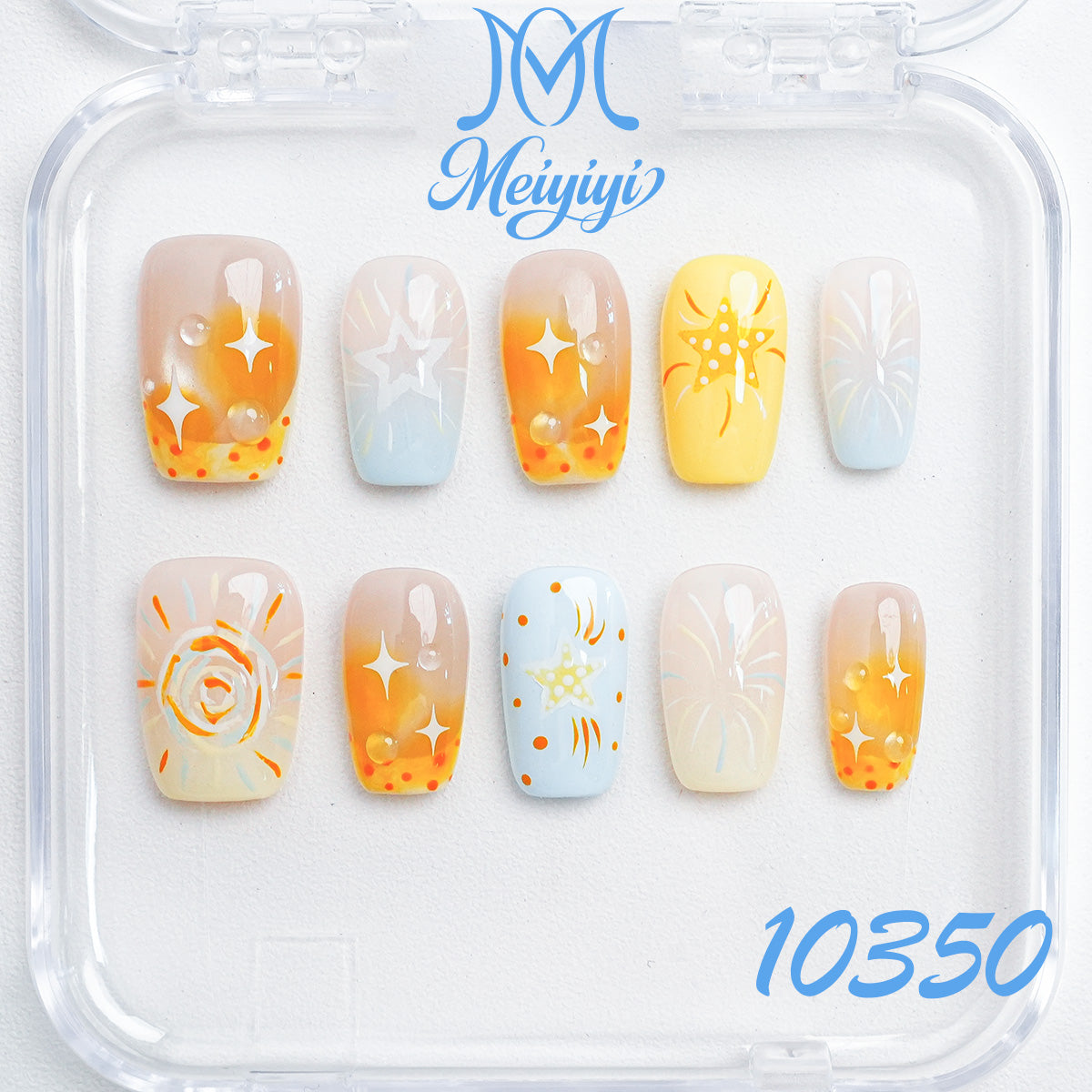 10350-MYY's designer original high-end design customized luxury hand-painted wearable nail art