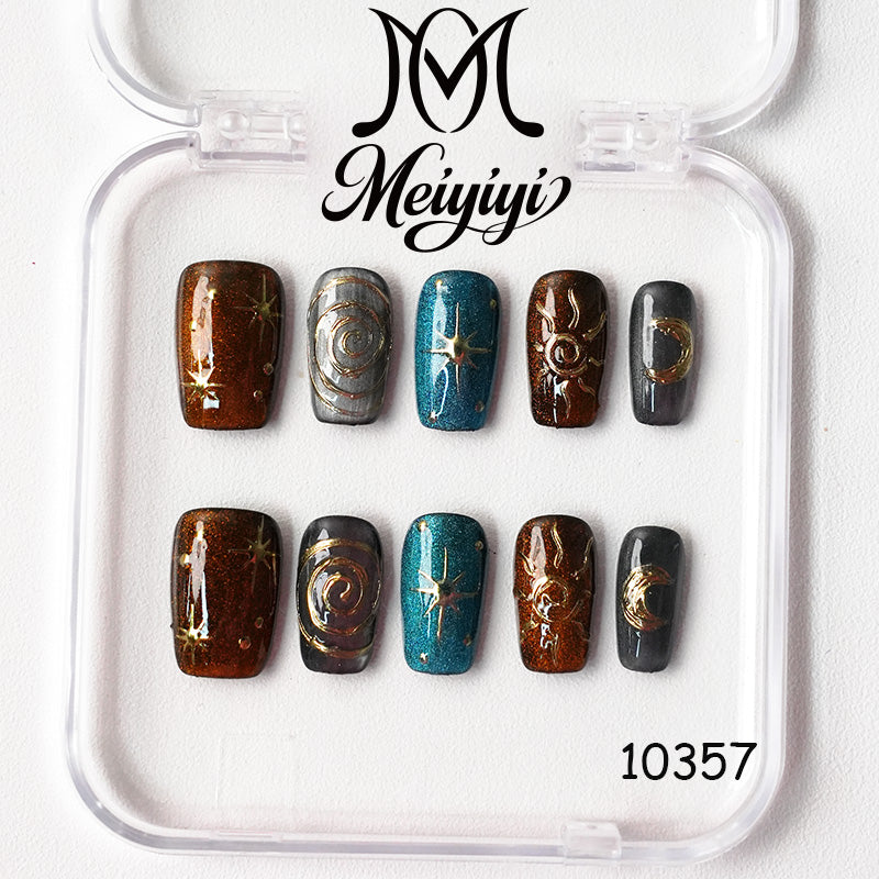 10357-MYY's designer original high-end design customized luxury hand-painted wearable nail art