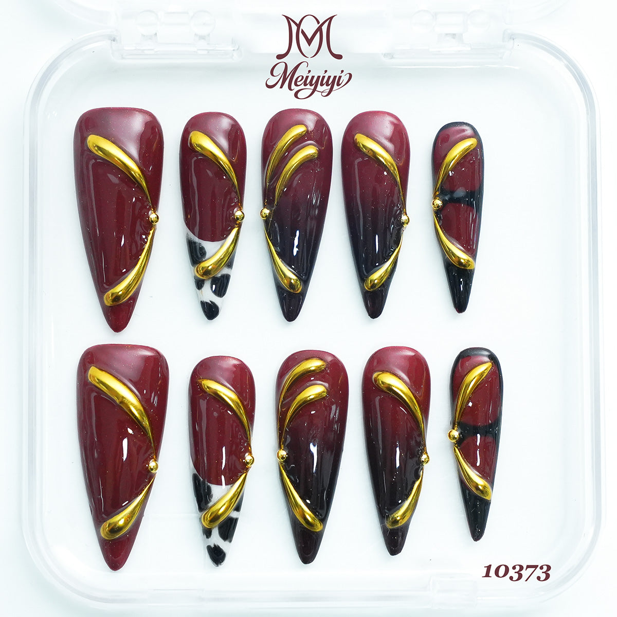 10373-MYY's designer original high-end design customized luxury hand-painted wearable nail art