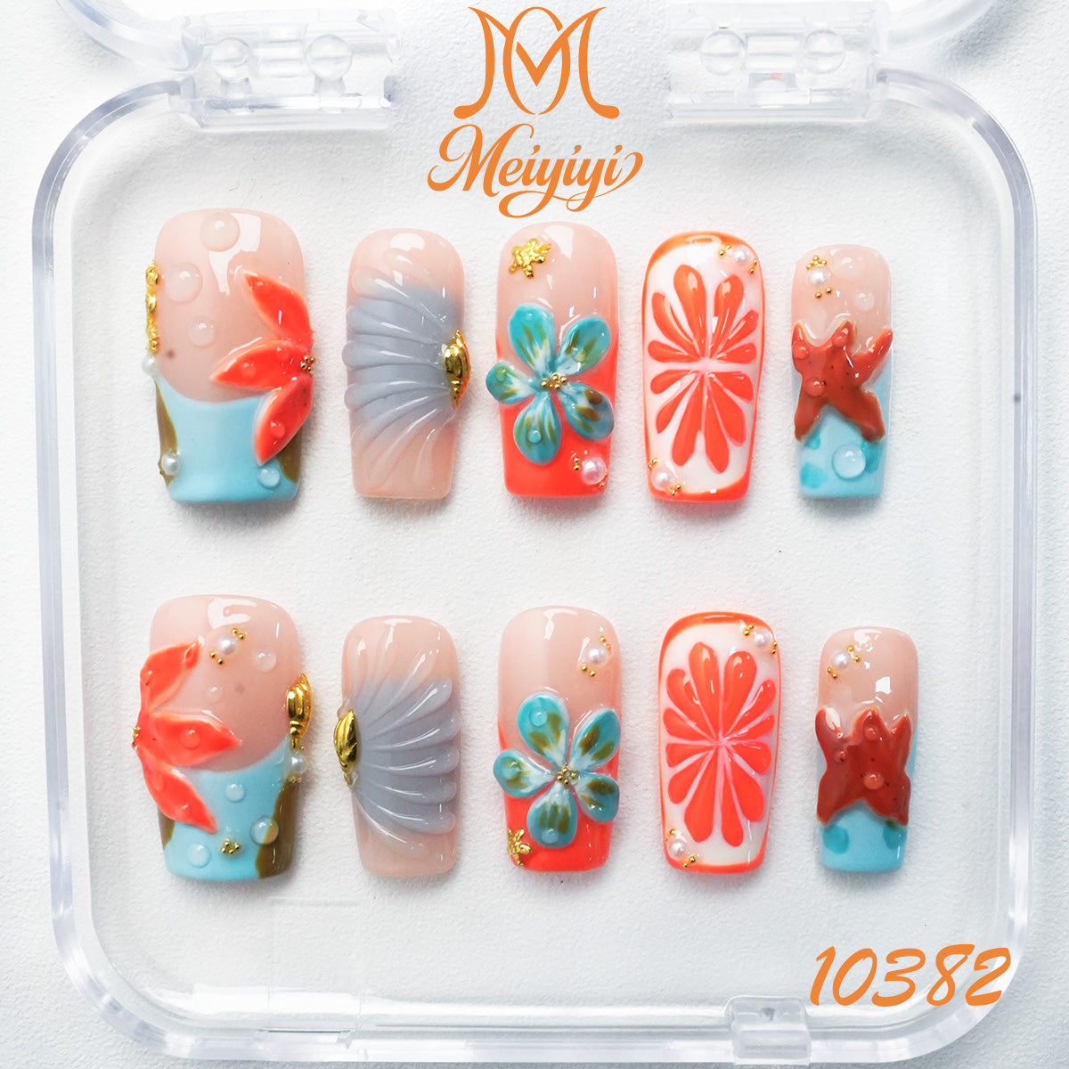 10382-MYY's designer original high-end design customized luxury hand-painted wearable nail art