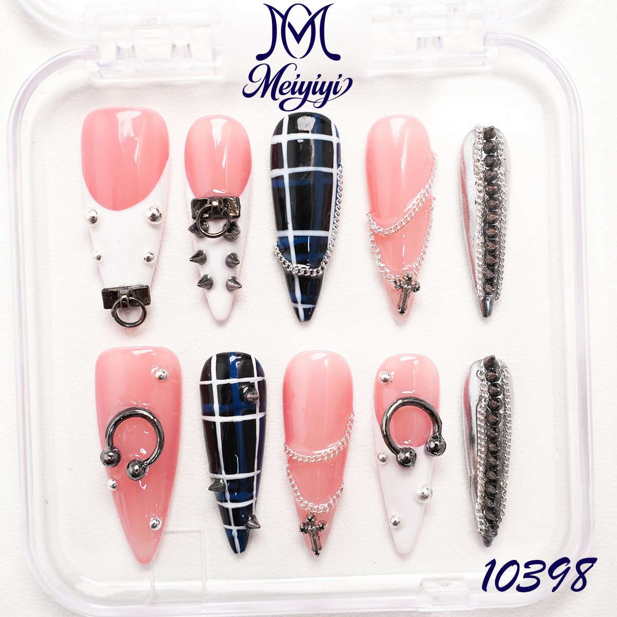 10398-MYY's designer original high-end design customized luxury hand-painted wearable nail art