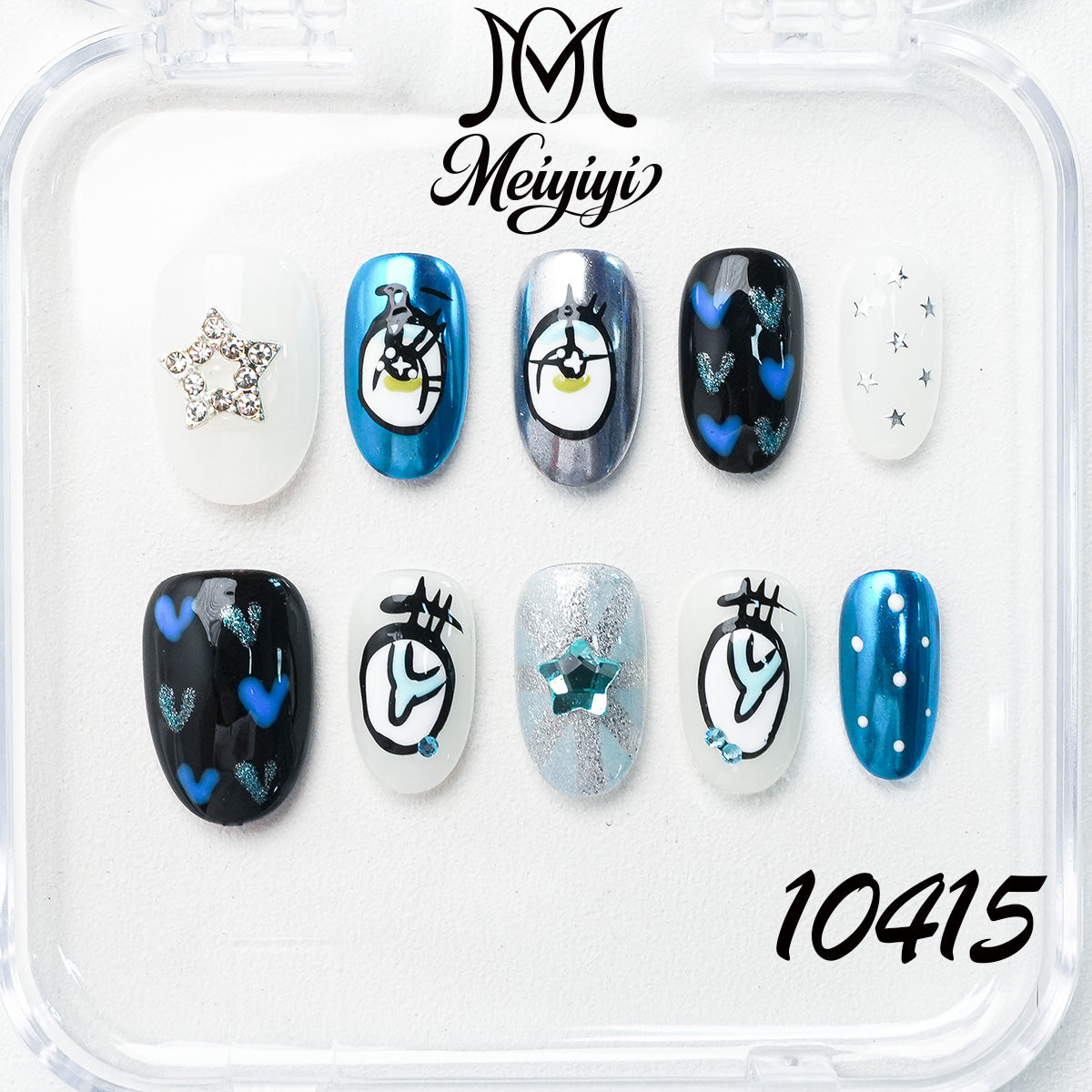 10415-MYY's designer original high-end design customized luxury hand-painted wearable nail art