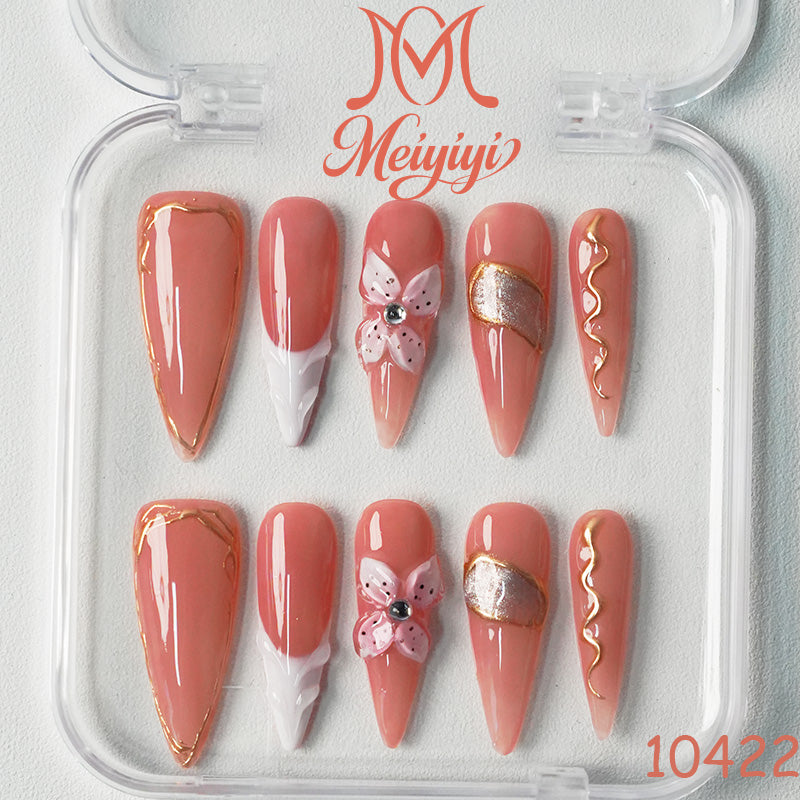 10422-MYY's designer original high-end design customized luxury hand-painted wearable nail art
