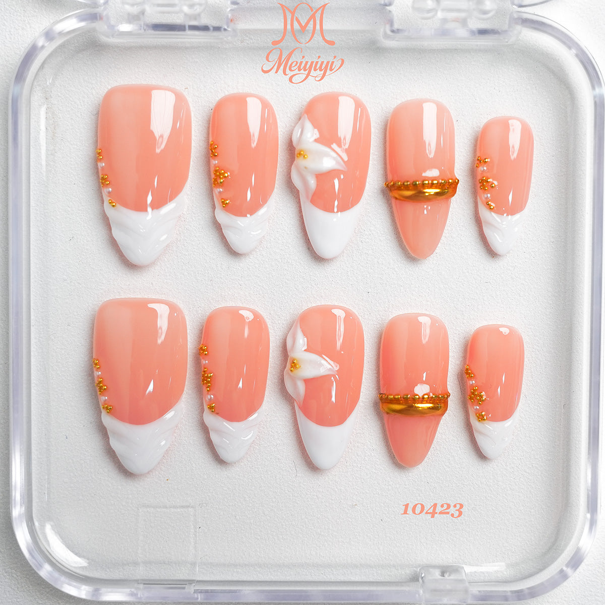 10423-MYY's designer original high-end design customized luxury hand-painted wearable nail art