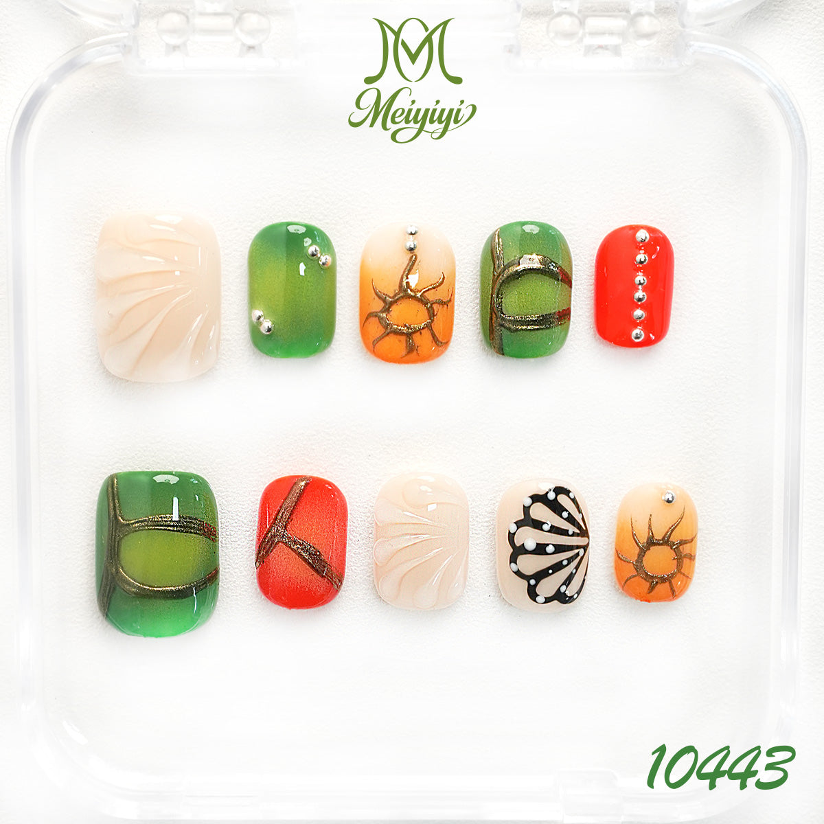 10443-MYY's designer original high-end design customized luxury hand-painted wearable nail art