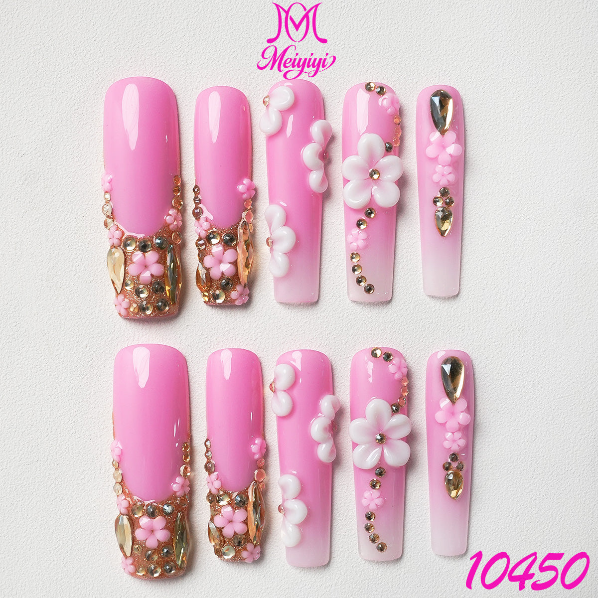 10450-MYY's designer original high-end design customized luxury hand-painted wearable nail art