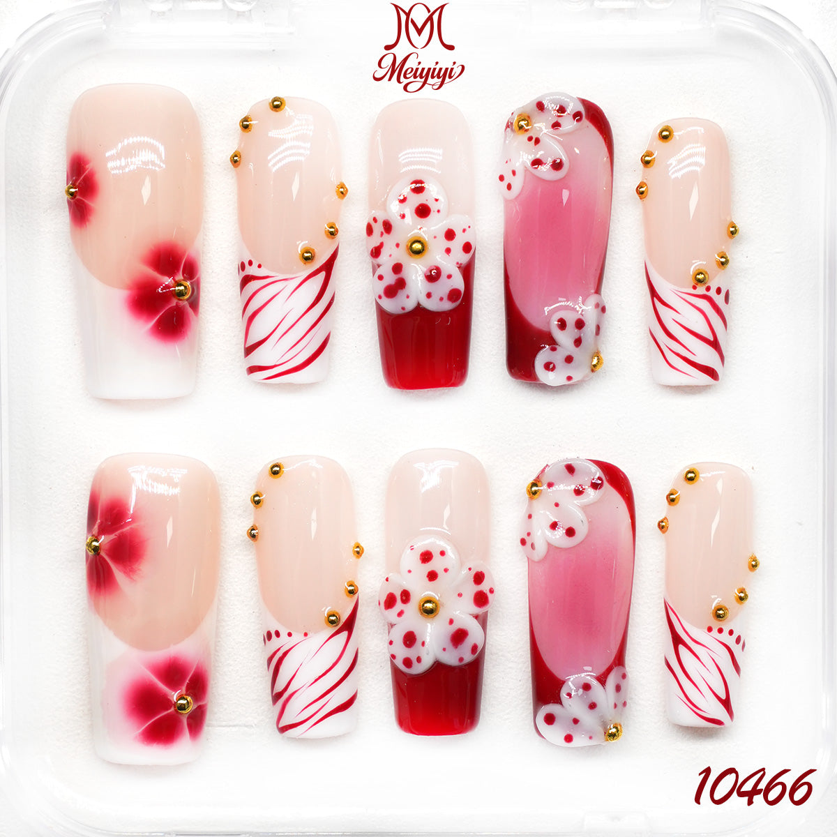 10466-MYY's designer original high-end design customized luxury hand-painted wearable nail art