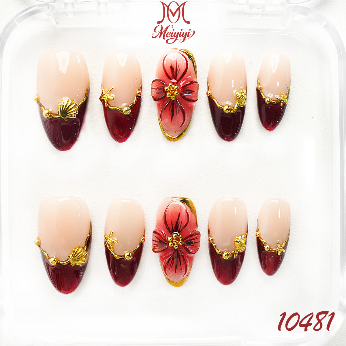 10481-MYY's designer original high-end design customized luxury hand-painted wearable nail art