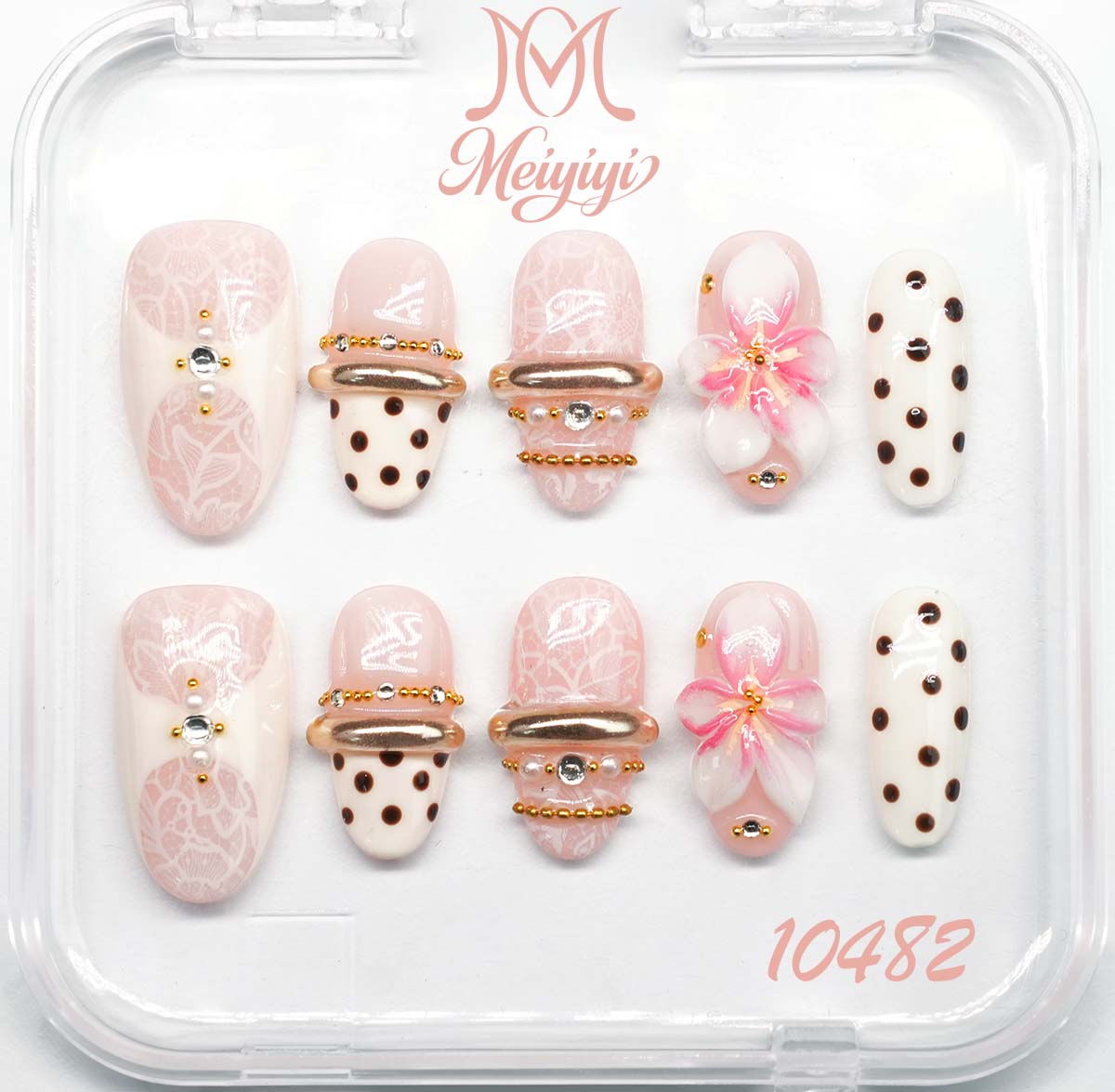10482-MYY's designer original high-end design customized luxury hand-painted wearable nail art